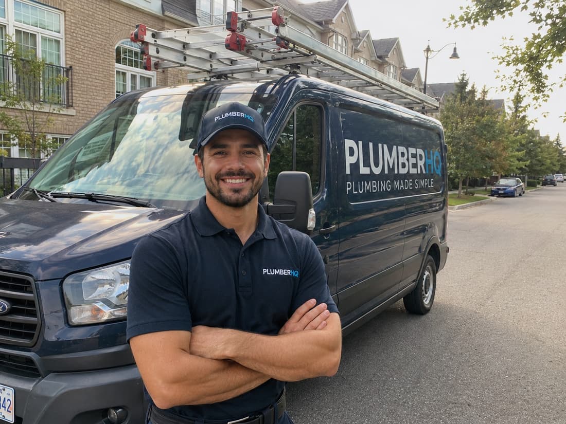 PlumberHQ plumber on a service call in North York, Ontario