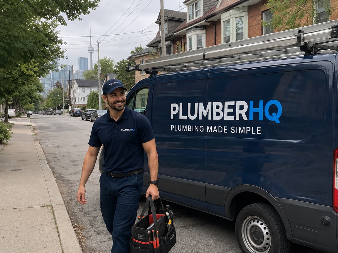 PlumberHQ plumber on a service call in Vaughan, Ontario