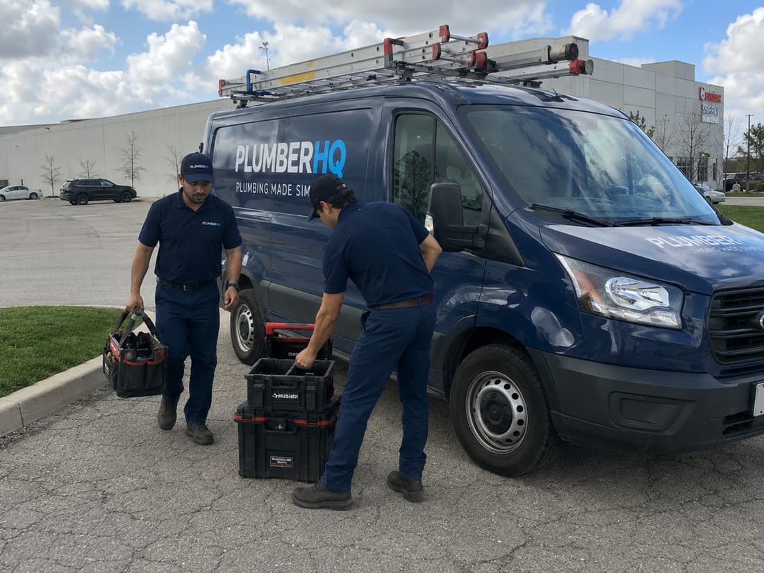 PlumberHQ technicians working on a residential job